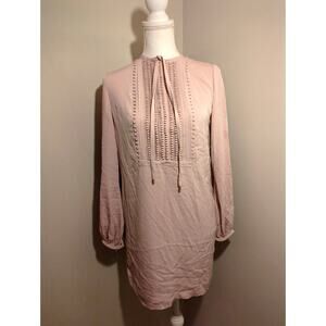 DVF Tini Silk Dress Size 4 Blush Pink Romantic Pintuck Designer